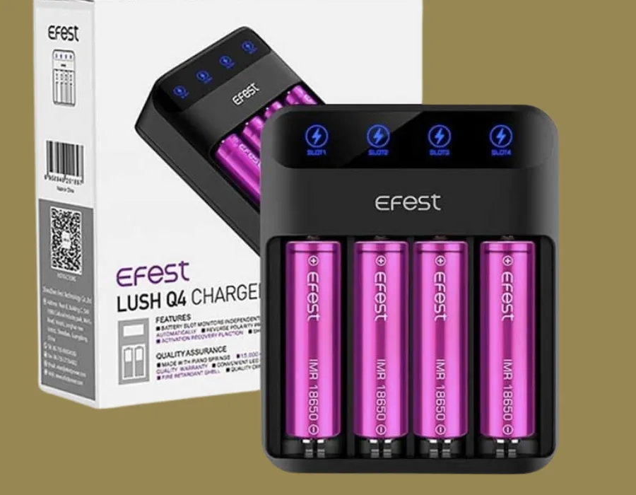 Efest Lush Q4 Battery Charger Acccessories Brand | Derbyshire Vape Ltd